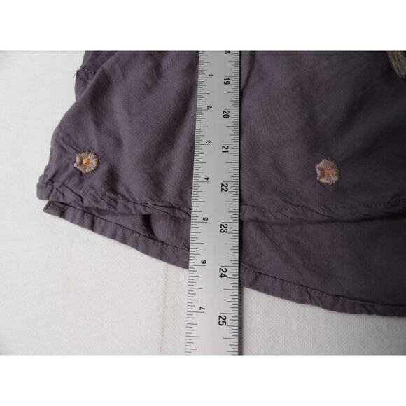 Solitaire Tunic Blouse Womens Large Gray Embroidered Boho Hippie Tassel Keyhole - Picture 8 of 13